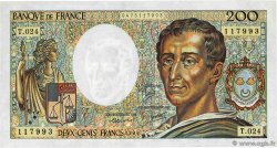 200 Francs MONTESQUIEU FRANCE 1984 F.70.04 UNC-