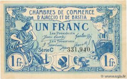 1 Franc FRANCE régionalisme et divers Ajaccio et Bastia 1920 JP.003.09