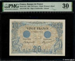 20 Francs NOIR FRANCE 1904 F.09.03 VF