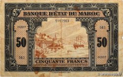 50 Francs MAROC 1943 P.26a TB
