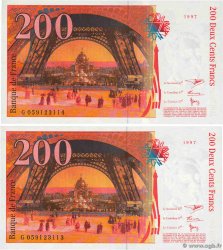 200 Francs EIFFEL Consécutifs FRANCE 1997 F.75.04b UNC