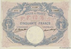 50 Francs BLEU ET ROSE FRANKREICH 1927 F.14.40 fVZ
