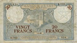 20 Francs MAROC 1945 P.18b TB