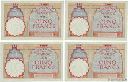 5 Francs Consécutifs MAROC 1941 P.23Ab SUP+