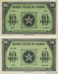 10 Francs Lot MAROC 1944 P.25 TTB à SUP
