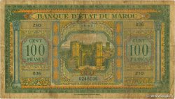100 Francs MAROC 1943 P.27 TB