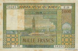 1000 Francs MAROC 1956 P.47 TTB