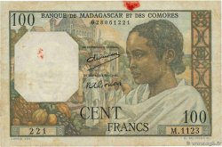 100 Francs MADAGASCAR 1950 P.046a B+