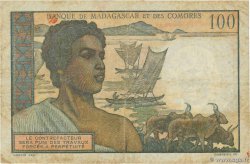 100 Francs MADAGASCAR 1950 P.046a B+