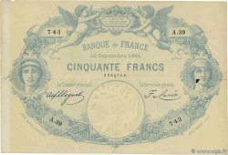 50 Francs type 1884 - À filigrane dégagé FRANCE 1884 F.A47.01 TB