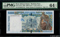 5000 Francs WEST AFRIKANISCHE STAATEN 2002 P.313Cl fST+