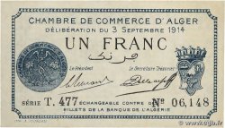 1 Franc ALGÉRIE Alger 1914 JP.137.04 pr.NEUF