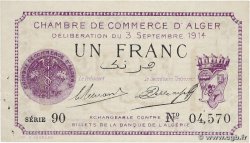 1 Franc ALGÉRIE Alger 1914 JP.137.01 SUP+