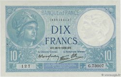 10 Francs MINERVE modifié FRANKREICH 1939 F.07.09 fST