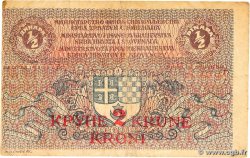 2 Kronen sur 1/2 Dinar YOUGOSLAVIE 1919 P.014a TB