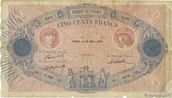 500 Francs BLEU ET ROSE FRANCE 1899 F.30.09 B