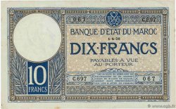 10 Francs MAROC 1924 P.11b TTB