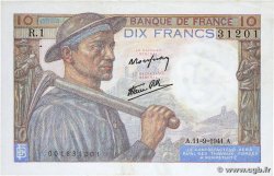 10 Francs MINEUR FRANCE 1941 F.08.01