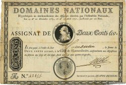 200 Livres sans coupons FRANCE 1790 Ass.01a VF-
