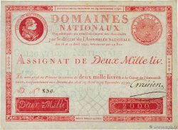 2000 Livres FRANKREICH 1790 Ass.11a fVZ