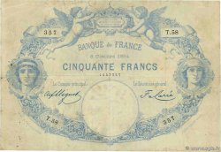 50 Francs type 1884 - À filigrane dégagé FRANKREICH 1884 F.A47.01 fSS