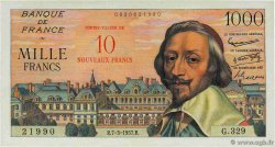 10 NF sur 1000 Francs RICHELIEU FRANCE 1957 F.53.01