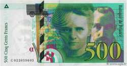 500 Francs PIERRE ET MARIE CURIE Sans le symbole du Radium Fauté FRANCE 1994 F.76f3.01 UNC-