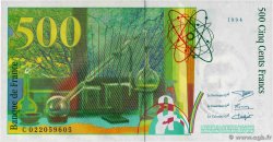 500 Francs PIERRE ET MARIE CURIE Sans le symbole du Radium Fauté FRANCE 1994 F.76f3.01 UNC-