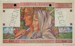 5000 Francs TRÉSOR PUBLIC Spécimen FRANCE 1955 VF.36.00Sp VF