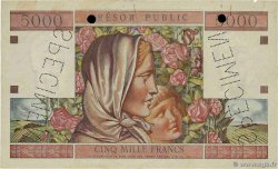 5000 Francs TRÉSOR PUBLIC Spécimen FRANCE 1955 VF.36.00Sp VF