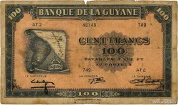 100 Francs FRENCH GUIANA 1942 P.13a G