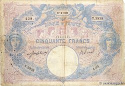 50 Francs BLEU ET ROSE FRANCE 1911 F.14.24