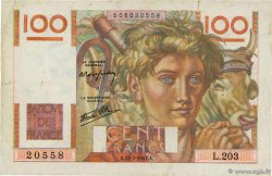 100 Francs JEUNE PAYSAN Favre-Gilly FRANCIA 1947 F.28ter.01 q.BB