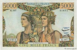 5000 Francs TERRE ET MER FRANCE 1957 F.48.15 SUP+