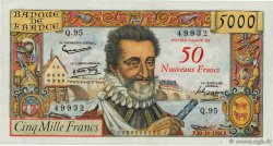 50 NF sur 5000 Francs HENRI IV FRANCE 1958 F.54.01 VF+