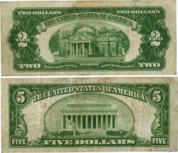 2 et 5 Dollars Lot ÉTATS-UNIS D