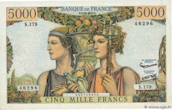 5000 Francs TERRE ET MER FRANCE 1957 F.48.17 VF