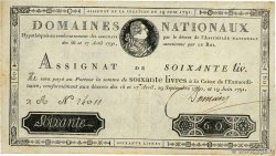 60 Livres FRANKREICH 1791 Ass.14a fSS