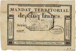 5 Francs Monval cachet noir FRANCE 1796 Ass.63b TTB