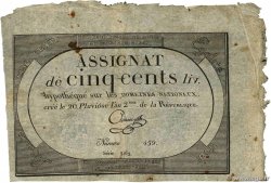 500 Livres FRANCE 1794 Ass.47a pr.TB