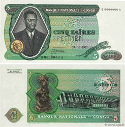 5 Zaïres Épreuve CONGO, DEMOCRATIQUE REPUBLIC 1971 P.014p UNC