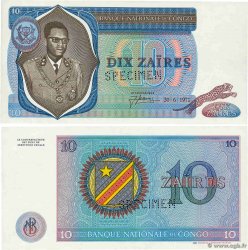 10 Zaïres Épreuve RÉPUBLIQUE DÉMOCRATIQUE DU CONGO 1971 P.014p