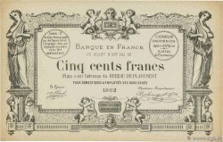 500 francs FRANCE régionalisme et divers 1882 - SUP+