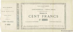 100 Francs Non émis FRANCE régionalisme et divers Saint-Quentin 1870 JER.02.18fv SPL