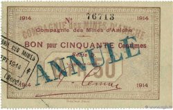 50 Centimes Annulé FRANCE régionalisme et divers Aniche 1914 JP.59-065 pr.NEUF