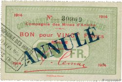 20 Francs Annulé FRANCE régionalisme et divers Aniche 1914 JP.59-070 SUP