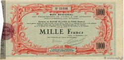1000 Francs Petit numéro FRANCE régionalisme et divers Laon 1915 JP.02-1307