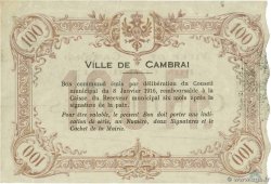 100 Francs FRANCE régionalisme et divers Cambrai 1916 JP.59-467 SUP