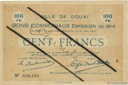 100 Francs Annulé FRANCE régionalisme et divers Douai 1914 JP.59-721 SUP+