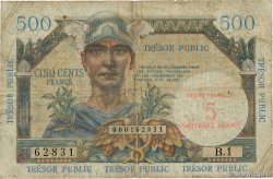 5NF sur 500 Francs TRÉSOR PUBLIC FRANCIA 1960 VF.37.01 B